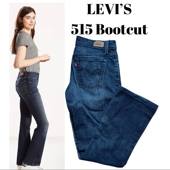 Women’s LEVI’S 515 Bootcut Mid to Dark Wash Jeans - Picture 1 of 10